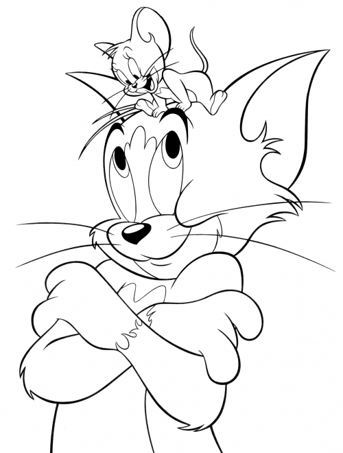 Brave Tom & Jerry coloring page