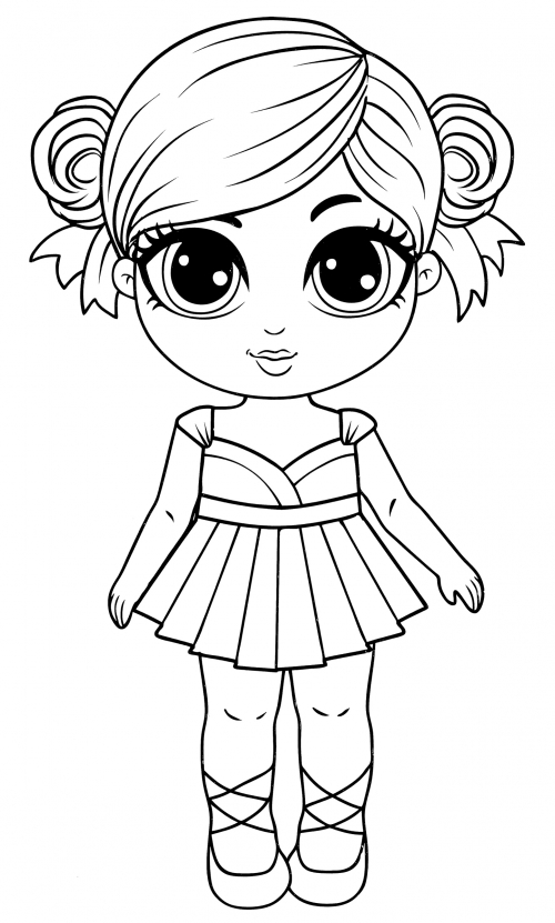 Beautiful little ballerina coloring page