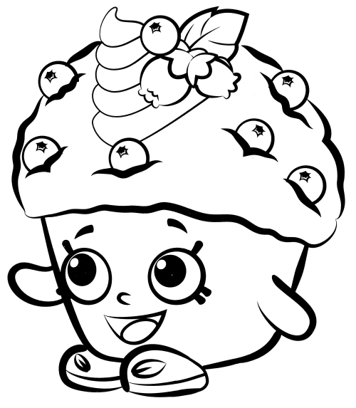 Mini Muffin with blueberries coloring page