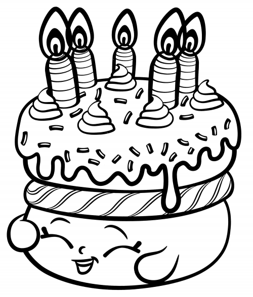 Cake Wishes with candles coloring page