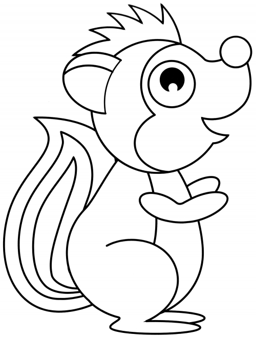 Joyful skunk coloring page