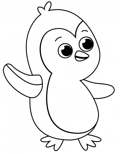 Attractive penguin coloring page