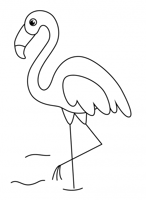 Pink flamingo coloring page