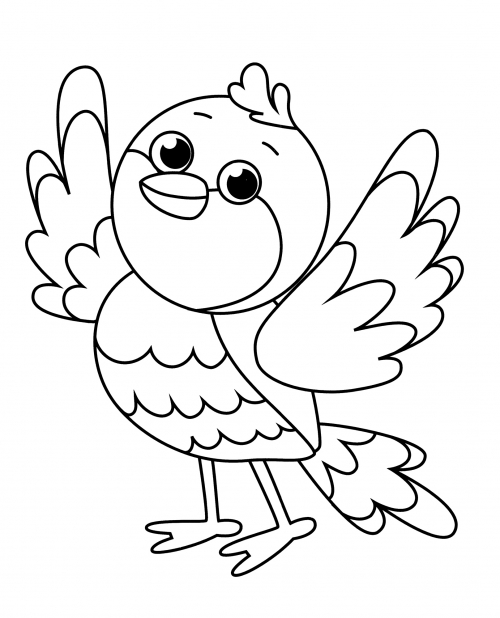 Cute bird coloring page