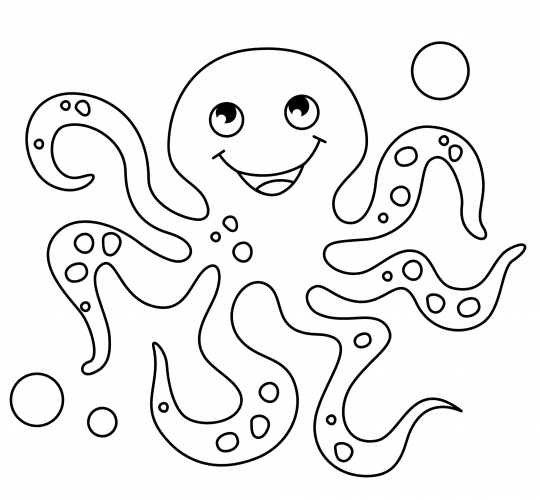 Fascinating octopus coloring page