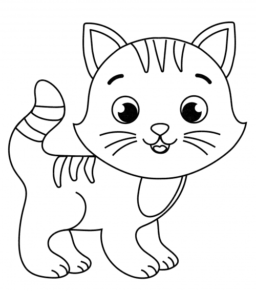 Wonderful kitten coloring page