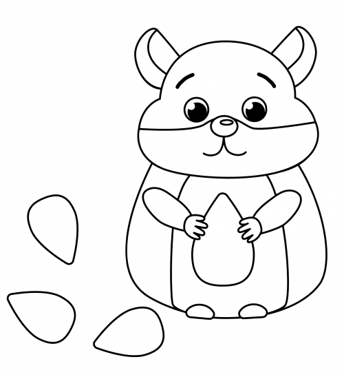 Adorable hamster coloring page