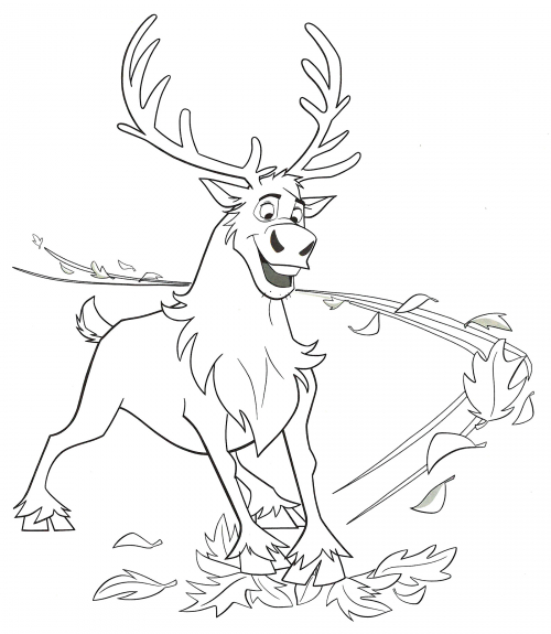 Sven has fun coloring page