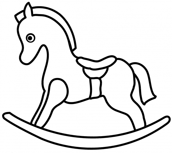 Rocking horse coloring page