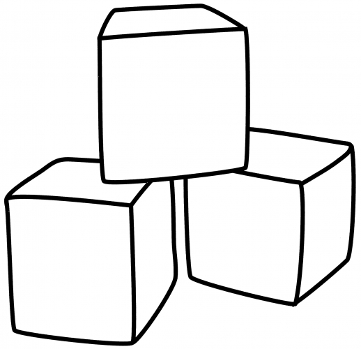 Multicoloured cubes coloring page