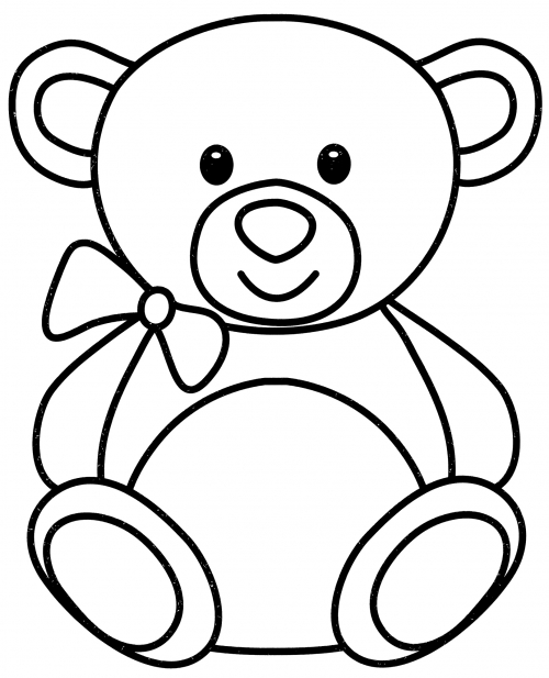 Cute teddy bear coloring page