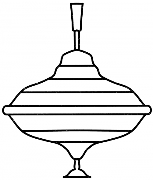 Funny spinning top coloring page