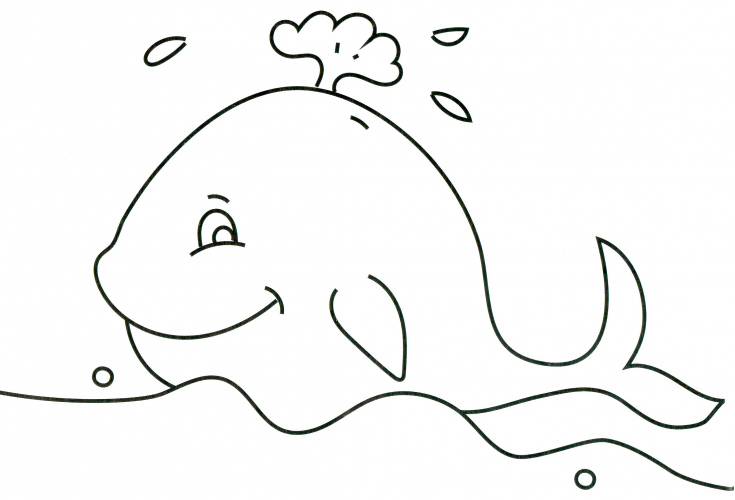 Smiling whale coloring page