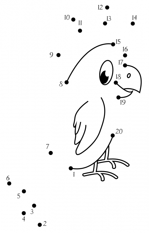 Bored parrot coloring page