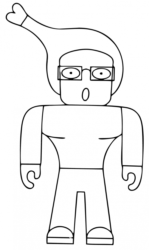 Roblox skin Chicken Man coloring page