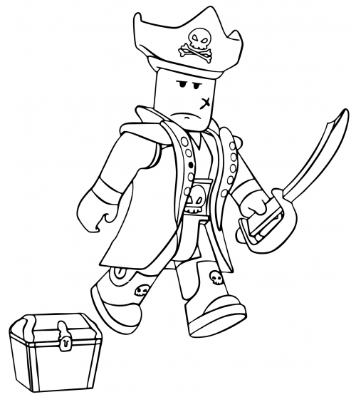 Pirate with a sabre coloring page