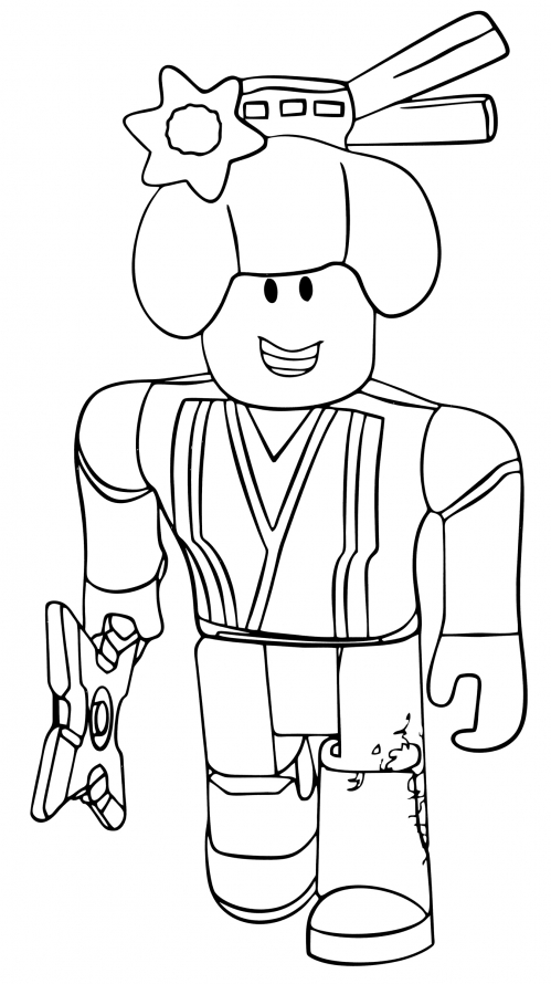 Ninja in a funny skin coloring page