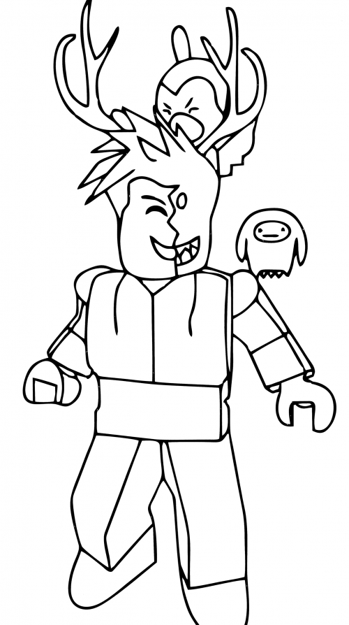 Two-faced character coloring page