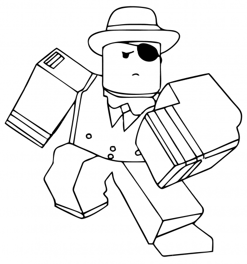 Fashionable character in a costume coloring page