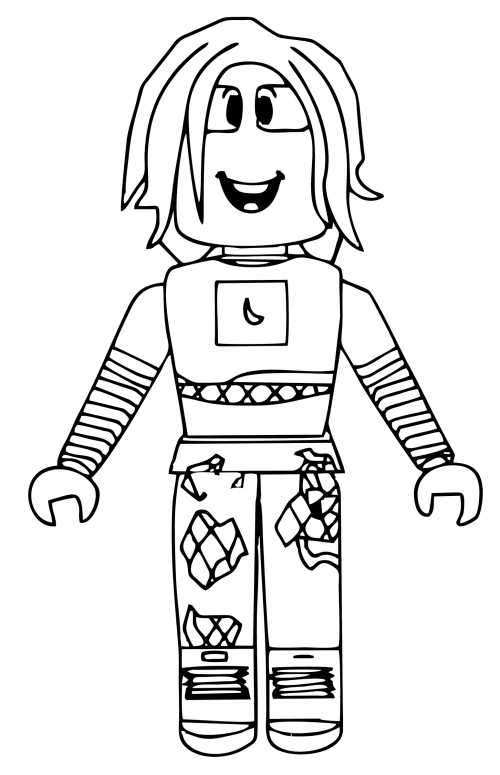 Skin girl in modern clothes coloring page