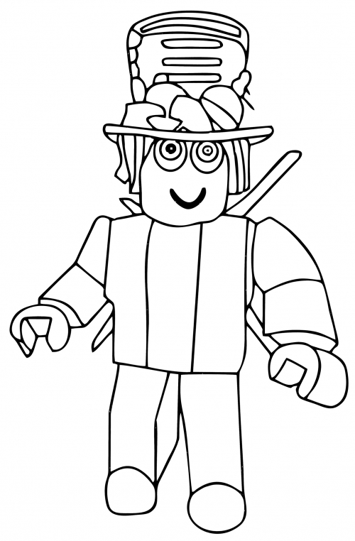 Skin with the weird hat coloring page