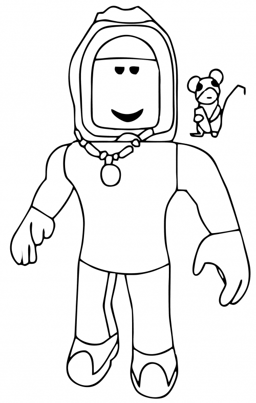 Skin with hoodie and chain coloring page