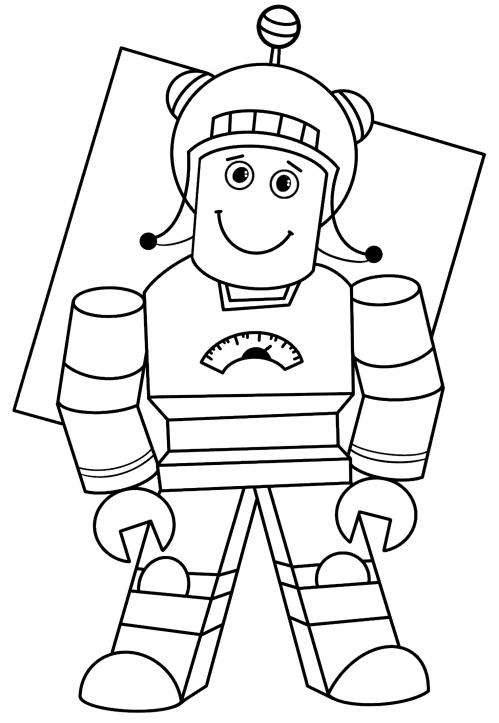 Dan in a robot skin coloring page