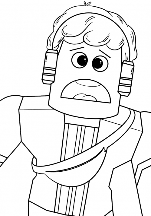 Surprised character coloring page