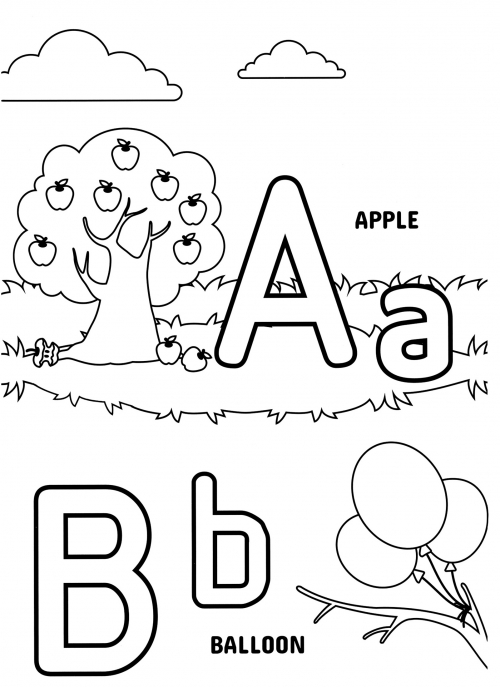 Letters A and B coloring page
