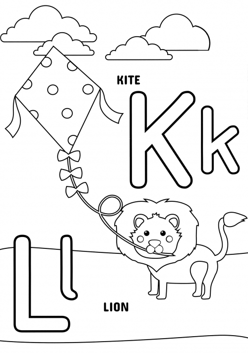 Letters K and L coloring page