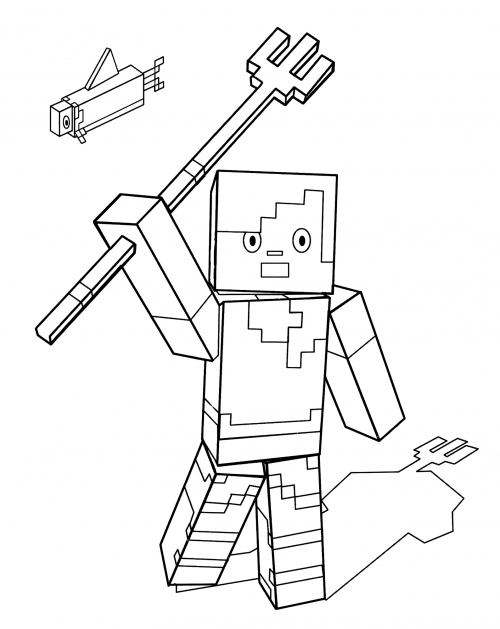 Alexa with the trident coloring page
