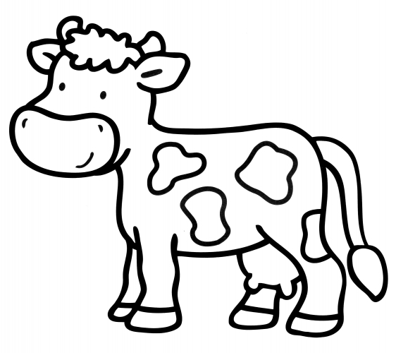 Cute cow coloring page