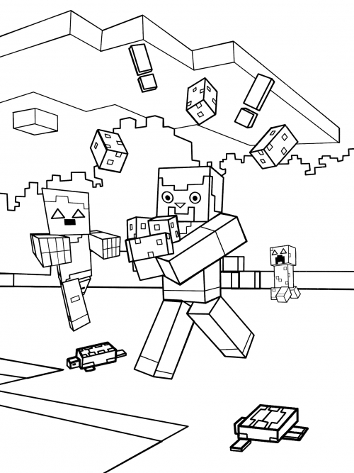 Steve saves turtle eggs coloring page
