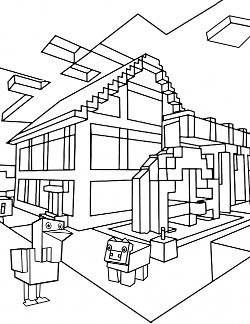 Country house coloring page