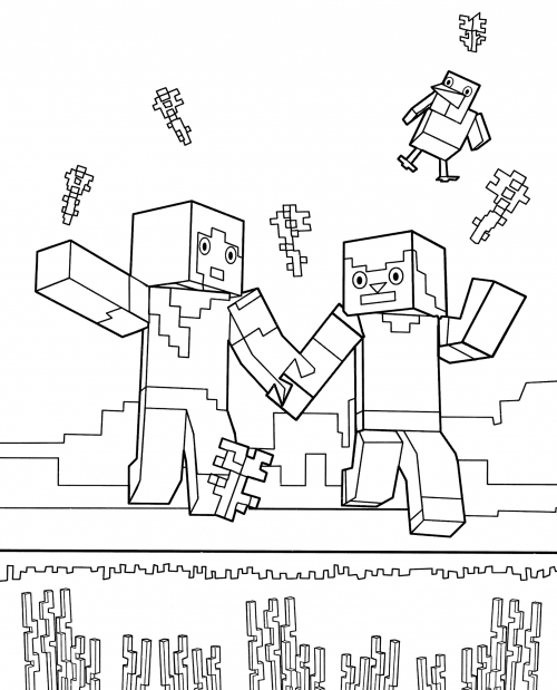 Lovely Steve and Alexa coloring page