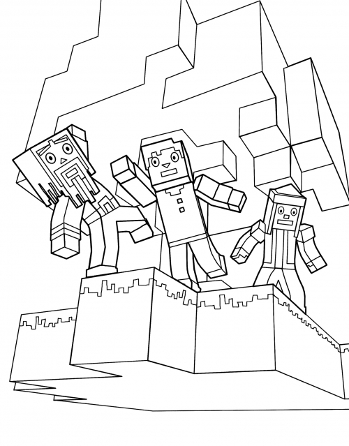 Steve saves a friend coloring page