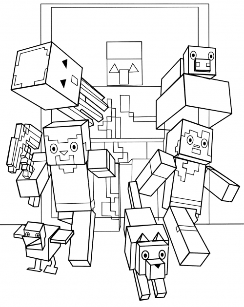 Different mobs coloring page