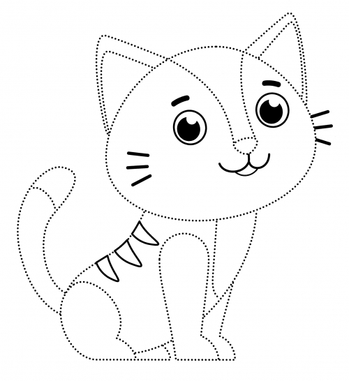 Brave kitten coloring page