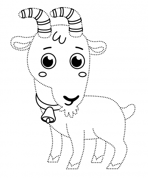 Shy goat coloring page