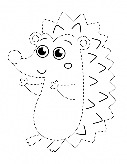 Hedgehog with a round nose coloring page