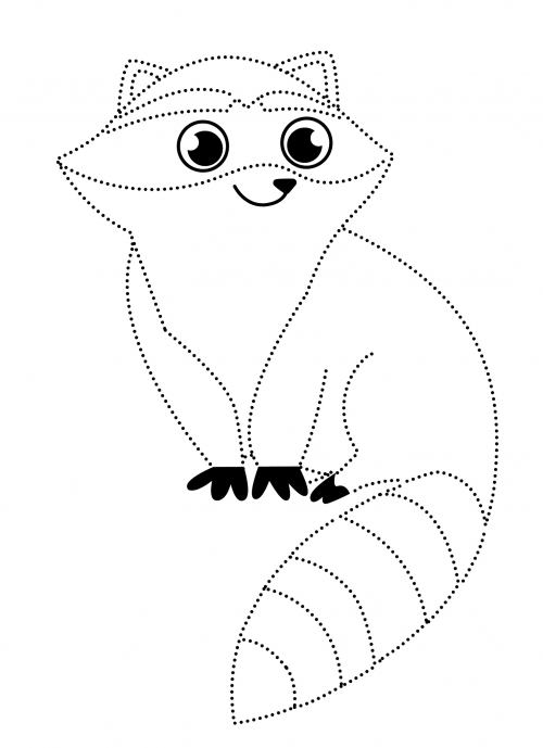 Wild raccoon coloring page