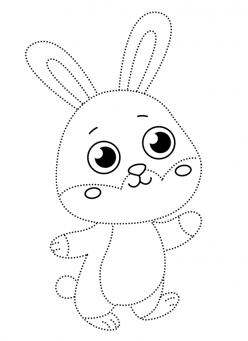 Shy rabbit coloring page