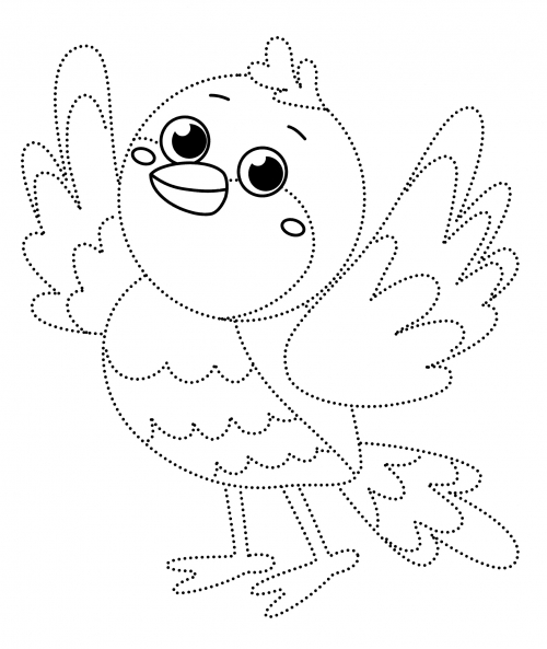 Happy little bird coloring page