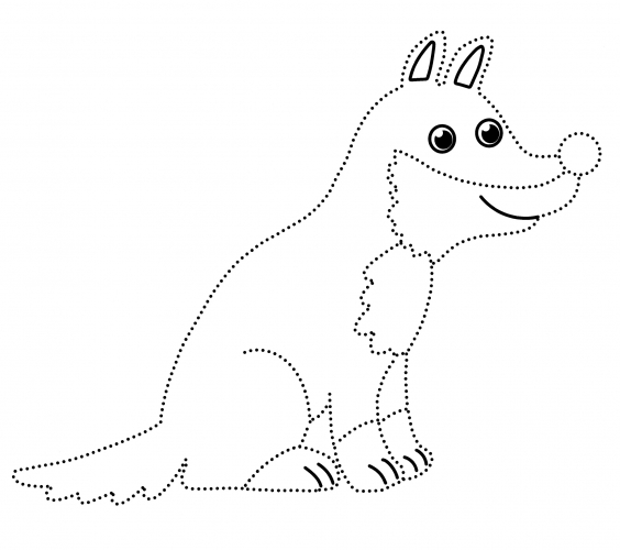 Jolly wolf coloring page