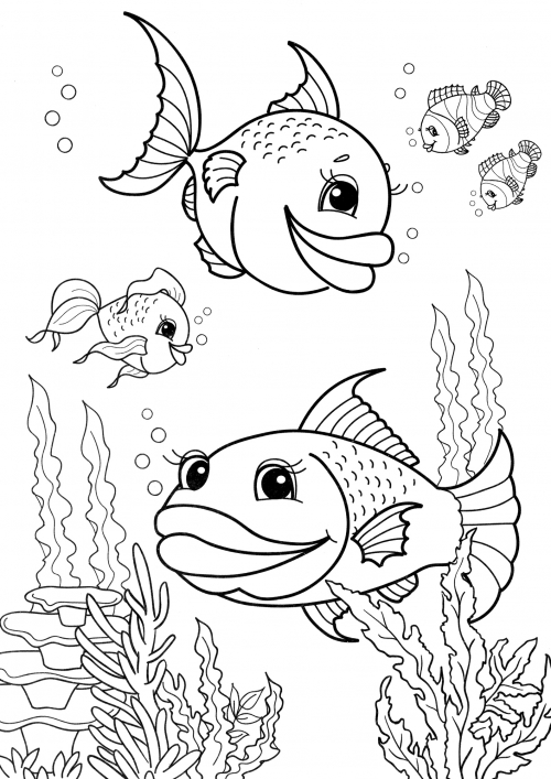Fish with big lips coloring page