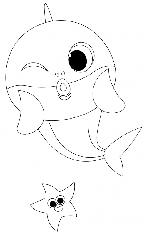 Flirty Mummy Shark coloring page