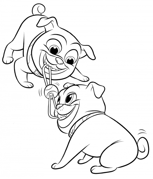 Rolly and Bingo coloring page