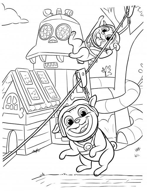 Naughty puppies coloring page