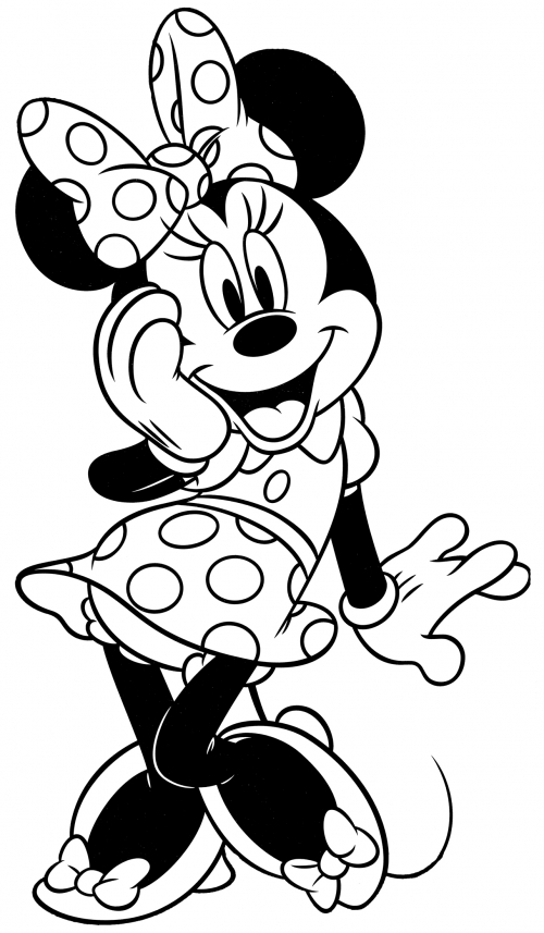 Surprised Minnie Mouse coloring page