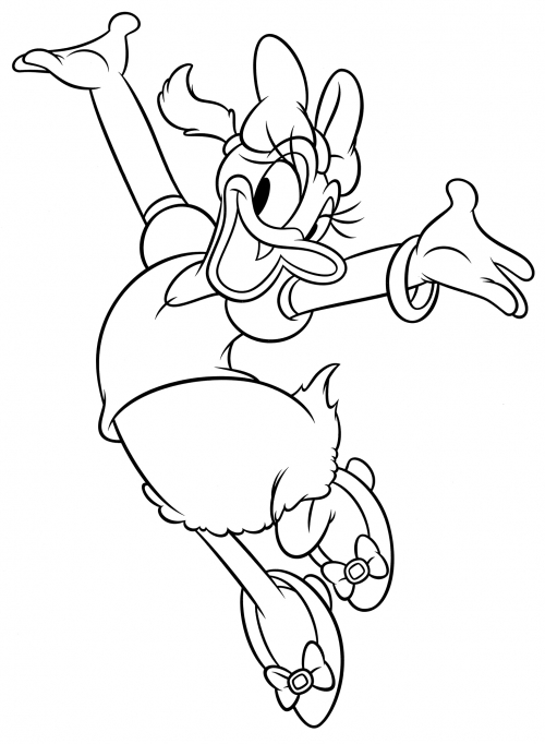 Daisy Duck with a nice haircut coloring page